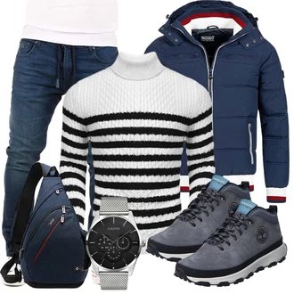 Outfit mit Blau Jumpsuit & Overall Overall WOTEGA "Cool Outfit"