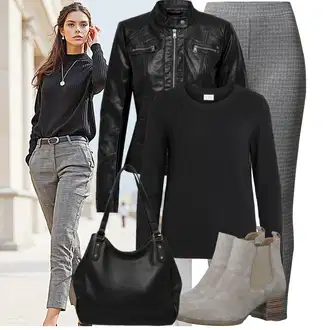 Outfit s Hnědá/Béžová Kozačka Chelsea Boty/Kotníková Bota s Podšívkou/Letní kotníková Kozačka Tamaris "Trendový podzimní outfit"