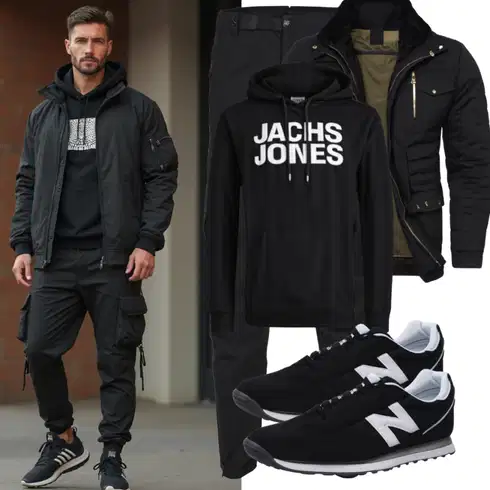Schwarz/Weiß Coachjacke Vans kombinieren