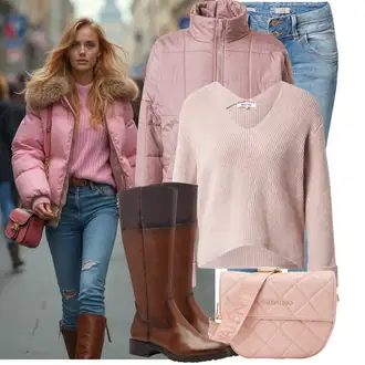 Kombinacije za zimu Ležerno Denim/Traper sa Svjetloplava/Plava Kožna Jakna/Kožne Cipele/Traperica Niskog Struka/Traperica Niskog Struka/Push-up Traperice LTB "Udoban zimski outfit"Look: Rap, Stil, Prekrasan, Disko, Ležerno, cool, moderne