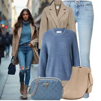 Outfit sa Siva/Smeđa/Bež/Kaki Vuneni Kaput/Midi Kaput/Dugi kaput/Kaput od Kašmira/loden kaput/Dugi Kaput/Zimski Kaput Vuneni kaput Only "Trendi zimski outfit"