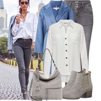 Outfit s Hnědá/Béžová Kozačka Chelsea Boty/Kotníková Bota s Podšívkou/Letní kotníková Kozačka Tamaris "Trendový podzimní outfit"