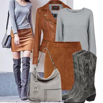 Outfiti za skunje Jesen sa Smeđa/Tamnosmeđa/Pink Oakwood "Lagana odjeća"