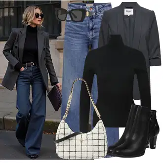 Kombinacije za zabavu Seksi sa Crna/Crvena/Smeđa Fini Pleteni Džemper/Pulover s Rol Ovratnikom/Džemper s rol ovratnikom/Džemper Od Kašmira Only "Božićni outfit"Look: Poslovni, Egirl, Elegantan, Ured, Old Money, Besprijekorno, Seksi, Običan