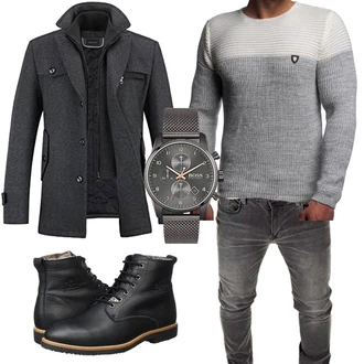 Outfit mit Grau Jumpsuit & Overall Overall/Winter Parka CRSM "Freizeit Outfit"
