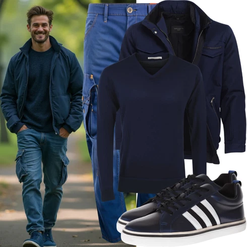Dunkelblau/Blau 2in1 Jacke/Parka-übergangsJacke/SommerdaunenJacke/KapuzenJacke/Winter Parka/DaunenJacke/Puffer Jacke/WinterJacke Soulstar kombinieren