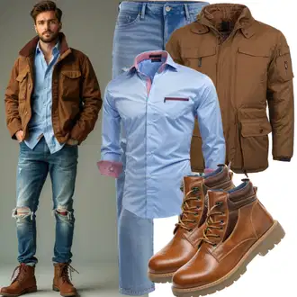 Outfit mit Blau/DunkelBlau/HellBlau Kurzarm Hemd/Casual Hemd/Business Hemd/Hemdbluse/Businesshemd/Hawaii Hemd blue tomato "Freizeit Outfit"