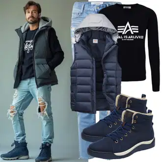Party Outfits Oversize mit Schwarz Pullover mit Reißverschluss GANT "Freizeit Outfit"Look: Schlichte, Rad, Skater, Rap, Oversize, Unisex, Techno, Workwear, Büro