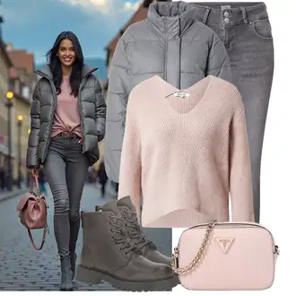 Kombinacije za bucmaste sviatočné sa Pink Nekategorizirano/Torba preko ramena/Torbica za telefon/Torba za rame/Torba za pisma/Torbica/Mala Torbica Guess "Jesenski outfiti"Look: cool, Burleska, Premium, klasický, Transparentan, Disko, sviatočné, Talijanski, moderne, Vanjski