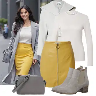 Outfiti za skunje S oblinama sa Bež/Smeđa/Siva/Pink/Bijela/Kaki Majica I Top Veći Broj/Bluza Veći Broj/Pletivo Veći Broj Vila "Opušteni izgled"