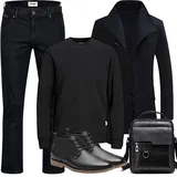 Lange schwarze Wintermäntel Outfits image
