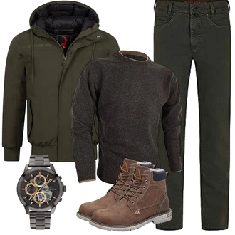 Outfit mit Schwarz WollPullover Jack Pyke "Herbst Outfits"