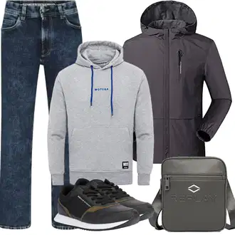Outfit mit Lila/Grau Damen Pullover/Ausgefallener Hoodie/Vintage Hoodie/Strick Hoodie/Hoodie/Unisex Hoodie/Sport Sweatshirt/Partner Hoodie/Sport Hoodie/Kapuzenpullover WOTEGA "Herbst Outfits"