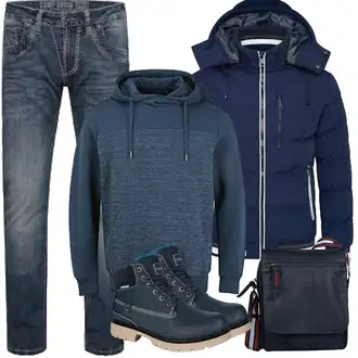 Herbst Outfit mit Blau/Hellblau/Dunkelblau Winter Sneaker/Trekkingstiefel/Gummistiefelette/Schnürstiefel/Lederjacke/Klassischer Stiefel/Winter Stiefelette/Wattierte Stiefel/Herren Lederschuhe/Wasserfester Schuh/Gefütterte Stiefelette/Sicherheitsschuh/Wasserdichter Stiefel Gaatpot "Herbst Outfits"