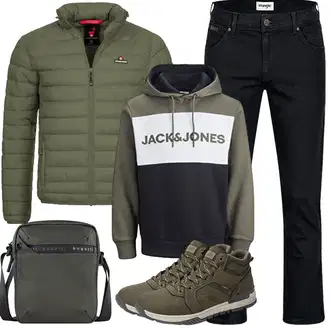 Herbst Outfit mit Dunkelgrün/Khaki Winter Sneaker/Walkingschuh/Trekkingstiefel/Wasserdichter Outdoorschuh/Wasserfester Schuh Puxowe "Herbst Outfits"