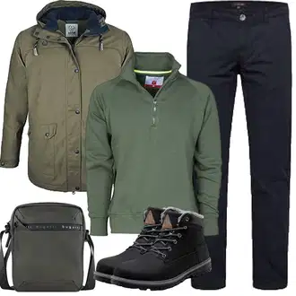 Winter Outfit mit Schwarz Wattierte Stiefel/Schnürstiefel/Gefütterte Stiefelette/Winter Stiefel/Sicherheitsschuh/Wasserfester Schuh/Winter Sneaker/Winter Stiefelette/Wasserdichter Stiefel/Klassischer Stiefel/Herren Lederschuhe Pastaza "Herbst Outfits"
