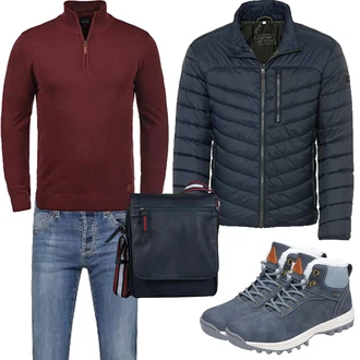 Herbst Outfit mit Grau/Blau/Dunkelblau/Hellblau Wasserdichter Stiefel/Wasserdichter Outdoorschuh/Herren Lederschuhe/Trekkingstiefel/Winter Sneaker/Wasserfester Schuh Mishansha "Herbst Outfits"