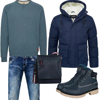 Herbst Outfit mit Blau/Hellblau/Dunkelblau Winter Sneaker/Trekkingstiefel/Gummistiefelette/Schnürstiefel/Lederjacke/Klassischer Stiefel/Winter Stiefelette/Wattierte Stiefel/Herren Lederschuhe/Wasserfester Schuh/Gefütterte Stiefelette/Sicherheitsschuh/Wasserdichter Stiefel Gaatpot "Herbst Outfits"