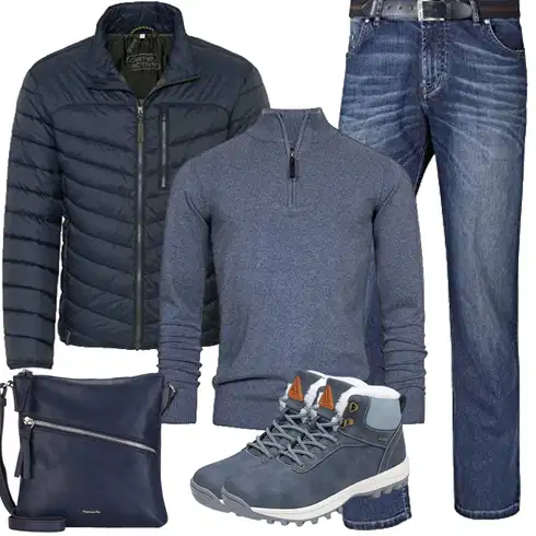 Grau/Blau/Dunkelblau/Hellblau Wasserdichter Stiefel/Wasserdichter Outdoorschuh/Herren Lederschuhe/Trekkingstiefel/Winter Sneaker/Wasserfester Schuh Mishansha kombinieren