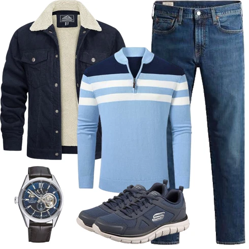 Teddyfell Dunkelblau/Blau/Hellblau Kurze JeansJacke/Vintage Jacke/ShirtJacke/Holzfäller Jacke/CordJacke/WollJacke TACVASEN kombinieren