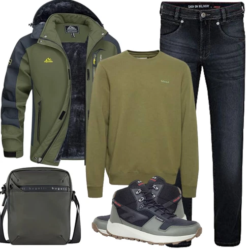 DunkelGrün/Grün WinterJacke/SkiJacke/Wasserdichte Jacke/SegelJacke/TrekkingJacke/WanderJacke/OutdoorJacke MAGCOMSEN kombinieren