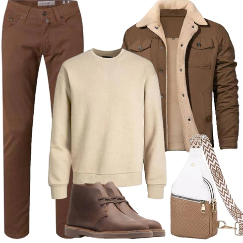 Braun/Khaki/Dunkelbraun/Beige TrachtenstrickJacke/Lammfell Jacke/WachsJacke/FliegerJacke/MilitärJacke/Vintage Jacke/WollJacke/HerbstJacke/WinterJacke/Holzfäller Jacke Vancavoo kombinieren
