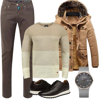 Outfit mit Braun Wintermantel/Winter Parka moxishop "Herbst Outfits"