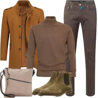 Outfit mit Beige/Grau/Braun/Lila Handytasche/Schultertasche/Umhängetasche Tamaris "Herbst Outfits"