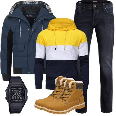 Gelb/Braun/Beige Schuh Klassischer Stiefel/Gefütterte Stiefelette/Wasserdichter Stiefel/Wattierte Stiefel/Herren LederSchuhe/Winter Sneaker/Winter Stiefel/Winter Stiefelette Mishansha kombinieren