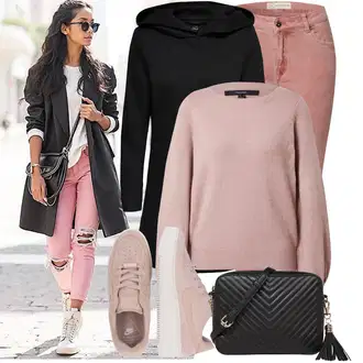 Outfit s Černá Přechodový Kabát/Softshellový Kabát/Kabát s Kapucí/Lodenový kabát/Scuba Kabát Only "Lehký outfit"