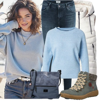 Zima Outfit sa Siva/Smeđa/Tamnozelena/Svjetlosiva/Bež Tenisica Zimske Tenisice/Teddy Tenisica/Cipela za Trekking/Zimska gležnjača/Zimska cipela Rieker "Trendi Jesenski Outfit"