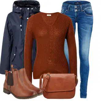 Outfity pro dešťové počasí "Trendový podzimní outfit"