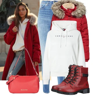 Outfity z džínu Skinny s Světle modrá/Modrá Kožená bunda/Džíny s Rozparkem/Džíny s Dírou/Zimní bunda/Push up Džín/High Waist Džínové Kalhoty/Navlékací džíny/Kotníková Bota/Kožené Boty/Kožená Pánská Bund VERO MODA "Stylový Podzimní Outfit"