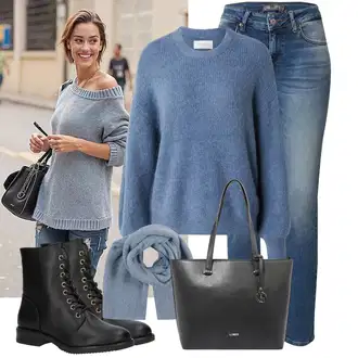 Kombinacije od trapera Zima sa Plava/Siva/TamnoPlava Nekategorizirano studio select "Jesenski outfiti"