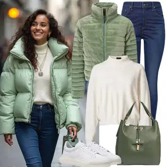 Chic Outfits Poslovna mit Bež/Bela/Krem Women's Pullovers with Stand-up Collar/Pulover iz Kašmirja/Pulover Carmen/2-v-1 Pulover/Pulover iz Kašmirja undress code "Moden videz za Tehtnico"Look: Transparent, Traditional, Layered, Pametno priložnostno, Eleganten, Priložnostne, Softgirl, Egirl, Delovna oblačila, Plemenita, Pisarna, Poslovna, Francoski