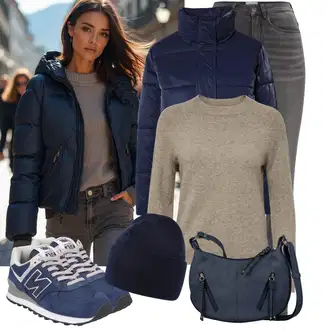 Outfit s Tmavě modrá/Modrá Čepice/Zimní čepice/Kšiltovka about you x toni garrn "Vzhled casual"