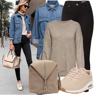 Outfit s Béžová/Hnědá/Krémová/Khaki/Šedá Pánská taška/Taška/Látková taška/Taška na Macbook/Vojenská Taška/Mini batoh/Mini batoh Suri Frey "Vzhled casual"