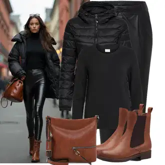 Lesk Outfit s Černá/Bílá/Oranžová/Zelená/Hnědá Kožená Kalhoty/Legíny Kožený Vzhled/Tregíny/Jeggings/Kožený Legíny/Kalhoty z Umělé Kůže/Skinny Kalhoty Only "Vánoční outfit"