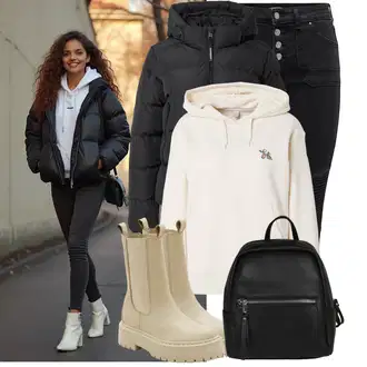 Outfit s Černá Pánská taška/Mini batoh/Mini batoh Tom Tailor "Trendový zimní vzhled"