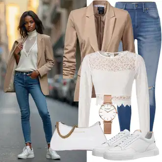Outfit sa Kaki/Bež Odijelo Odeća Za Slobodno Vrijeme italy moda "Modni izgled za jesen"