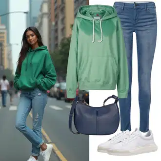 Prevelik Kratka Outfit sa Zeleno/Svjetlozelena Džemper s kapuljačom/Džemper od Flisa/Džemper Za Žene/Pulover S Kapuljačom/Otmjena majica s kapuljačom/Oversize majica s kapuljačom/Sportska dukserica/Kožna jakna/Pletena dukserica/Unisex Majica S Kapuljačom/Vintage majica s kapuljačom 4F "Odjeća za slobodno vrijeme"Look: Prevelik, Estetika, Skater, Unisex, Sportski, Hip Hop