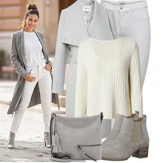 Outfit s Hnědá/Béžová Kozačka Chelsea Boty/Kotníková Bota s Podšívkou/Letní kotníková Kozačka Tamaris "Lehký outfit"