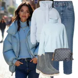 Kombinirajte Svjetloplave Mom Jeans image