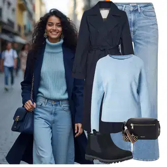 Stil Outfit sa Svjetloplava Traperice Široke Nogavice/Ženske Traperice 7/8 Dužine/Dad Traperice/Traperice s Prorezom/Culotte Traperice/Vintage traperice/Traperice Opuštenog Kroja/Trapez Traperice/Muška majica/Skraćene Traperice Only "Odjeća za jesen"