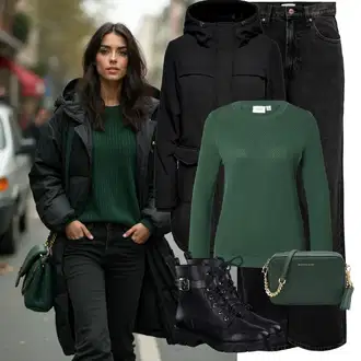 Outfit sa Crna Traperice Široke Nogavice/Trapez Traperice/High Waist Traperice/Culotte Traperice/Traperice s Prorezom/Traperice Opuštenog Kroja Only "Trendovska jesenska odjeća"