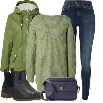 Outfity pro dešťové počasí "Trendový podzimní outfit"