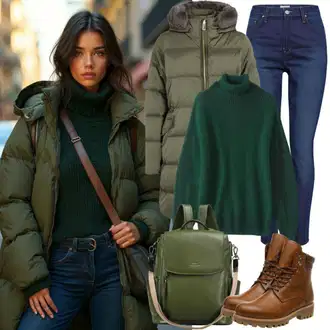 Outfit s Zelená/Tyrkysový/Modrá Pánská taška/Mini batoh/Mini batoh/Sportovní taška Kipling "Perfektní pro zimu"