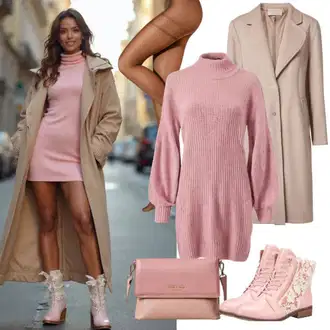 Mom Outfit s Růžová/Červená Lehký Kabát/Midi Kabát/Blazerový Kabát/Vlněný Kabát/Zimní Kabát Vlněný kabát/Kabát se Zipem/Oversize Kabát/Vintage Kabát/Letní Kabát/Kašmírový Kabát Only "Perfektní pro zimu"Look: Klasické, Cool, Francouzské, Mom, Univerzitní