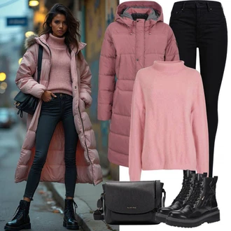 Outfity na zimu Dlouhé Viskóza s Růžová Basic Svetr/Kašmírový Svetr/Kašmírový Svetr/Svetr na kojení/Jednoduchý Svetr/Rolák/Svetr s límečkem VERO MODA "Perfektní pro zimu"