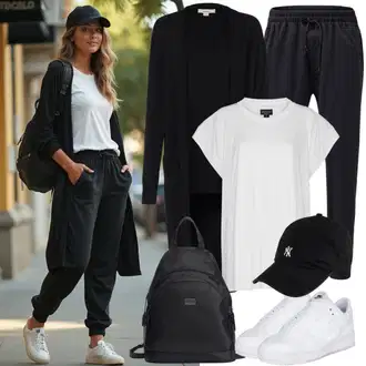 Outfit s Černá Pánská taška/Mini batoh/Mini batoh Tom Tailor "Podzimní outfit pro každodenní nošení"